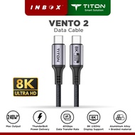 TITON Vento 2 Cables 240W 8K 60Hz 40Gbps USB 4.0 Gen3 USB-C to USB-C HDMI Charging SSD External Dock