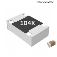 12061C104KAT2A - SMD Multilayer Ceramic Capacitor, 0.1 µF, 100 V, 1206 [3216 Metric], ± 10%, X7R