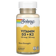 Solaray, Vitamin D3 + K2, Soy-Free, 60 VegCaps