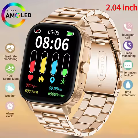 2026 new smart watch 1000MAH 2.04 inch ultra HD screen all day health heart rate detection 70+ sport