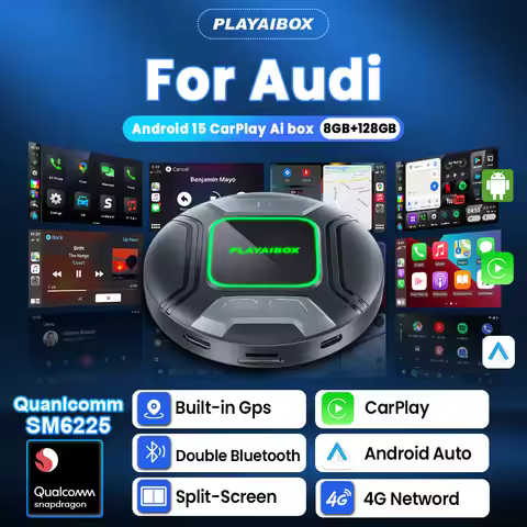 Android 15 CarPlay Ai Box Wireless Android Auto Dongle 8GB+128GB For Youtube Netflix For Audi A3 A4 