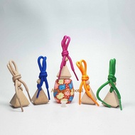 Hanging Perfume Glass Bottle 8 Ml Oval Print Color Triangular Wooden Cap / Glass Bottle / Perfume Gl