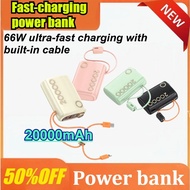20000mAh Power Bank 66W Super Fast Charging Built in Cable Portable Hanging Small Mobile Powerbank C
