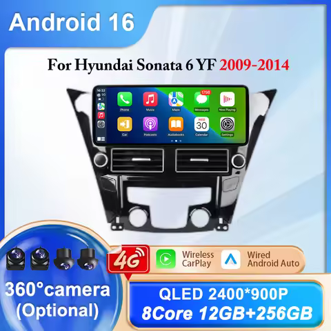 Android 16 2K Incell Screen Multimedia For Hyundai Sonata 6 YF 2009 - 2014 Stereo Head Unit GPS Navi