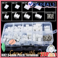 OKDEALS 230Pcs Pin Connector, XH2.54 2p 3p 4p 5pin 2.54mm Pitch Terminal, Male And Female Housing Ki