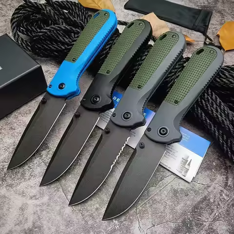 BM 430 Redoubt Stonewash Folding Knife D2 Steel Nylon Fiberglass Handle Multi Tactical EDC Knife Tac