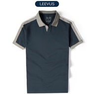 V-NECK LEEVUS men's Polo shirt with bodice, crocodile CVC fabric, regular form APL318 Polo T Shirt M