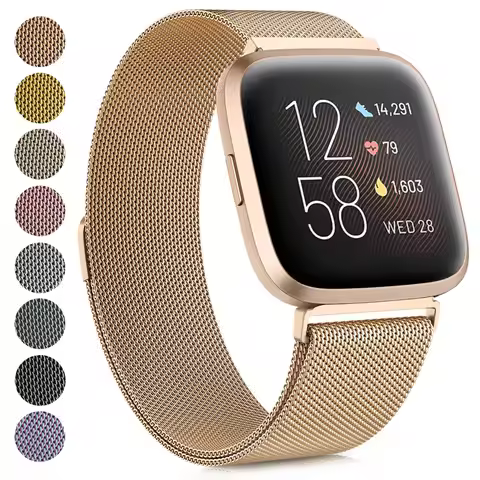 Metal Magnetic Strap For Fitbit Versa 1/Versa 2/versa 3/Versa 4 Band Bracelet Wristband For Fitbit V