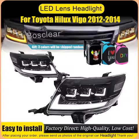LED Headlights Assembly Head Light Headlamp 2014 Model for Toyota Hilux REVO 2012-2014 Angel Eye Pro