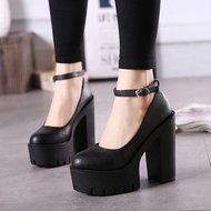 Super High Heel Women's Shoes Stage Model Single Shoes Thick Heel Nightclub DJ Work Shoes Catwalk Sh