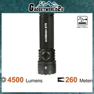 Acebeam E75 Black 6500K Cool White LED 4500 Lumens USB Rechargeable EDC Flashlight