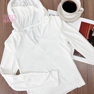 6IXTY8IGHT STEFFIE, Hooded Rib Top Women TP11585