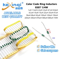 (50pcs) 0307 1/4W Color Code Ring Inductors 1uH 2.2uH 4.7uH 6.8uH 10uH 22uH 33uH 47uH 68uH 100uH 220