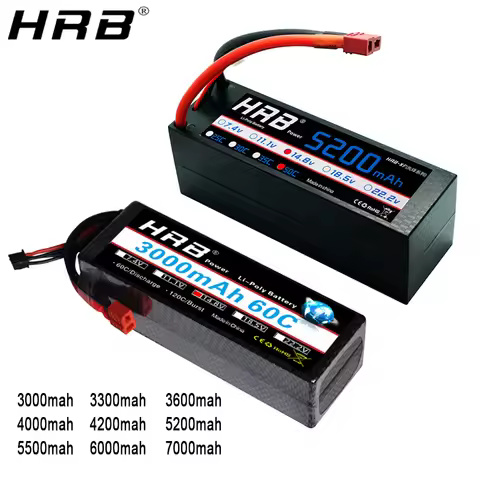 HRB 4S 14.8V Lipo Battery 3000 3300mah 3600 4000mah 5200mah 5500mah 6000mah 7000mah Deans T Plug XT6