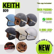 Keith 809 Classic Motocycle Helmet (57cm) Topi Keledar D-ring lock type 100% Original MS88 type