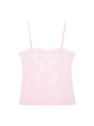 Kloset Design Ribbon Bow Sleeveless Top (RS24-T005) เสื้อสายเดี่ยว แต่งโบว์ริบบิ้น