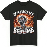 It's Past My Bedtime Funny Skeleton Meme Flames Ironic Tired T-Shirt, Meme, Offensive Shirts, Embarr