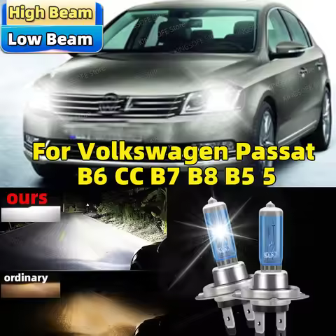 2Pcs 100W Halogen Lamp Canbus Car Headlight H7 Low Beam 6500K For VW Volkswagen Passat B6 CC B7 B8 B