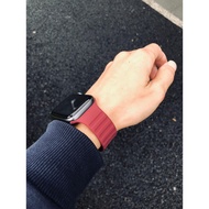 New Wine Red Suitable for Apple Watch iwatch Strap s98 Tank Pattern 7654 Soft Silicone Ultra Male Un