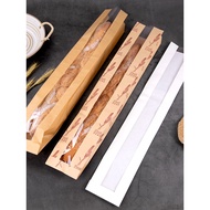 Trumpet Flower Baguette Bag Long Caterpillar Bread Bag Kraft Paper Packaging Bag Window Oil-Proof Ba
