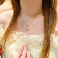 Titanium Necklace K111BU yellow color elegant gem