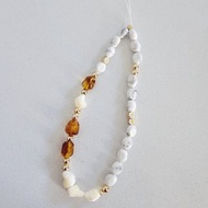 Faith Handmade | 琥珀 白松石 天然水晶手機吊飾 馬蹄貝 原創