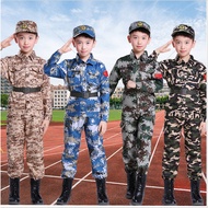 New Fancy Kids child Army Soldier Cosplay Costumes Military Uniform Boy Camouflage Combat Training Jackets 3pc