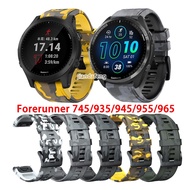 Quick Release strap Camouflage Silicone Watchband for Garmin Forerunner 965 955 935 945 745