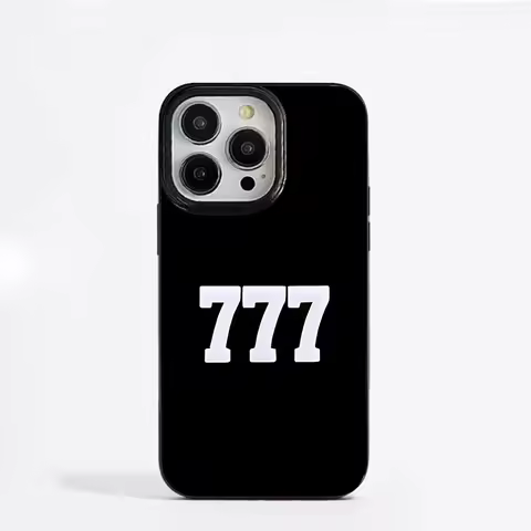 777 Lucky Number Phone Case for iPhone Air 11 12 13 14 15 16 17 Pro Max Minimalist Black White Cover