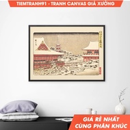 Tranh treo tường Antique Japanese Woodblock Utagawa Hiroshige - Kinryuzan Temple 1836 Poster Japan P
