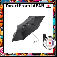 Waterfront Folding Umbrella — Sun and Rain Use, Poke Flat Sunshade, Black, 50 cm, Lightweight Compac