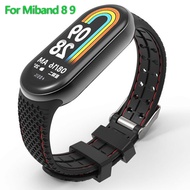 Silicone Strap For Mi Band 8 9 Bracelet Rubber Watchband Replacement Smartwatch Wrist Bracelet Corre