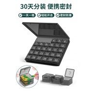 30 Days Pill Box One Month Medicine Box Sub-Packing Reminder Portable 31 Days Medicine Dispenser Sub