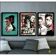 Fight Club Movie Poster Canvas Wall Art for Cafe, Gym & Fight Club Decor, Frameless