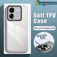 Jingsanc With Lens Films Translucent Phone Case For POCO M7 Pro 5G Soft Silicone TPU Shockproof Back