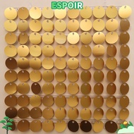 IESPOIRHA Sequin Backdrop, Silver Gold PET Sequin Panel Wall Decor,  Glitter Round Photo Backdrop We