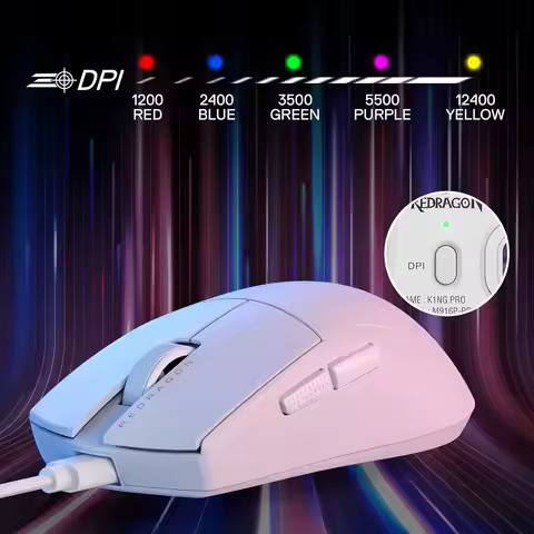 Redragon M724 Wired 42G Ultra-Light 12,400 Max DPI Optical 5 Programmable Buttons Gaming Mouse
