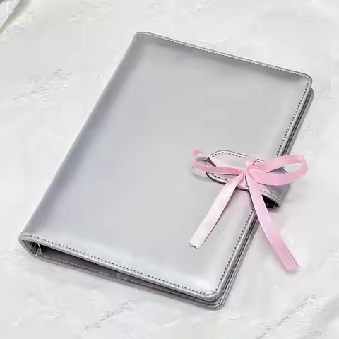 A5 A8 Loose Leaf Sliver PU DIY Binder Notebook Cover Diary Agenda Planning Paper Cover School Statio
