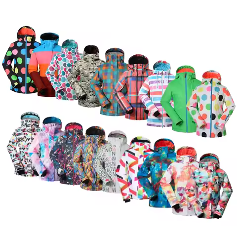 GSOU SNOW, Women's, Winter Ski Jackets, Snow Wear, Snowboarding Suit, Waterproof Coat, Skiing Clothe