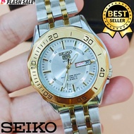 Seiko 5 Sports 21 Jewels Waterproof Automatic Hand Movement KWC Day & Date Silver Dial Watch for Men