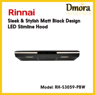 Rinnai RH-S3059-PBW Sleek &amp; Stylish Matt Black Design LED Slimline Hood