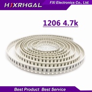 100PCS 1206-4.7K 1206 SMD Resistor  4.7K ohm chip resistor 0.25W 1/4W 4K7 472 new original
