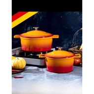 德國酷彩色琺瑯鍋20高檔鑄鐵鍋24cm家用廚房湯鍋燜鍋歐式雙耳煎鍋
