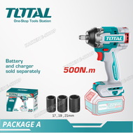 TOTAL 20V Li-ion Brushless Motor Cordless Impact Wrench 400-1350NM TIWLI2040TIWLI20501TIWLI2085TOSLI
