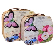 Vintage butterfly suitcase decoration