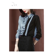 Tk75-0520-WOMEN'S OFFICE SHIRT WITH FLUFFED EDGE