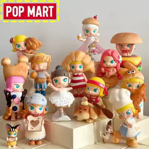 Genuine Pop Mart Molly Bread Head Themed Series Blind Box 7-11cm Cute Figurine Desktop Decoration Co