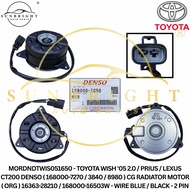 TOYOTA WISH '05 2.0/PRIUS/LEXUS CT200 DENSO (168000-7270/3840/8980) CG RADIATOR MOTOR (ORG) 16363-28