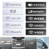 4 Pcs Toyota Mirror Metal Car Logo Stickers Label 3D Badge Decoration Label Car Modification Accessories for Veloz Raize Vios Avanza Innova Fortuner Corolla Rush Alphard Agya