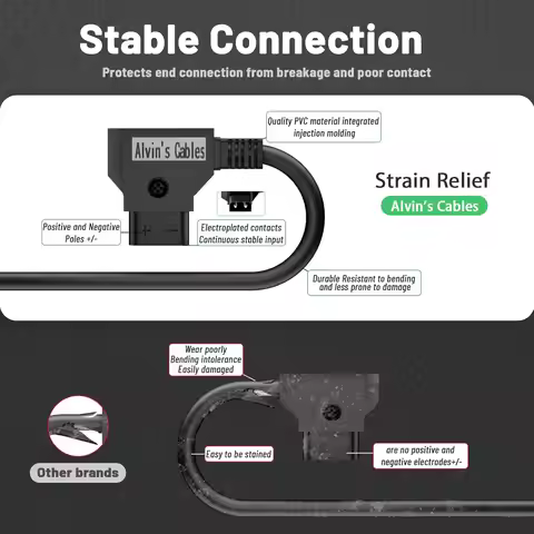 Alvin's Cables D-Tap to 12V DC 2.1mm Right Angle Power Cable for Blackmagic Video Assist, Atomos Sho